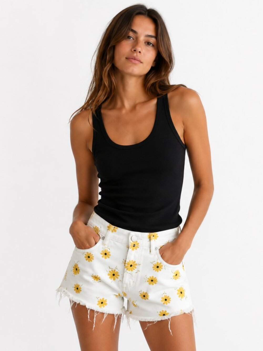 REFORMATION High-Rise Dixie Daisy Cut-Off Jean Shorts